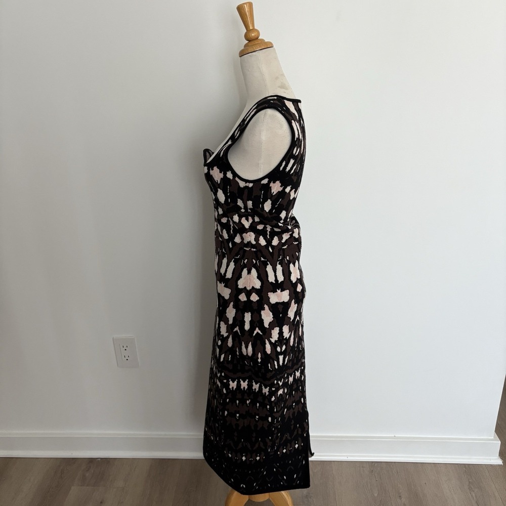 Express Womens Sweater Dress Body Contour Small Brown Black Cream Pink Stretchy - Picture 3 of 15